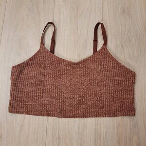 AERIE | Heathered Ribbed Bralette Sports Bra | Sz. XL